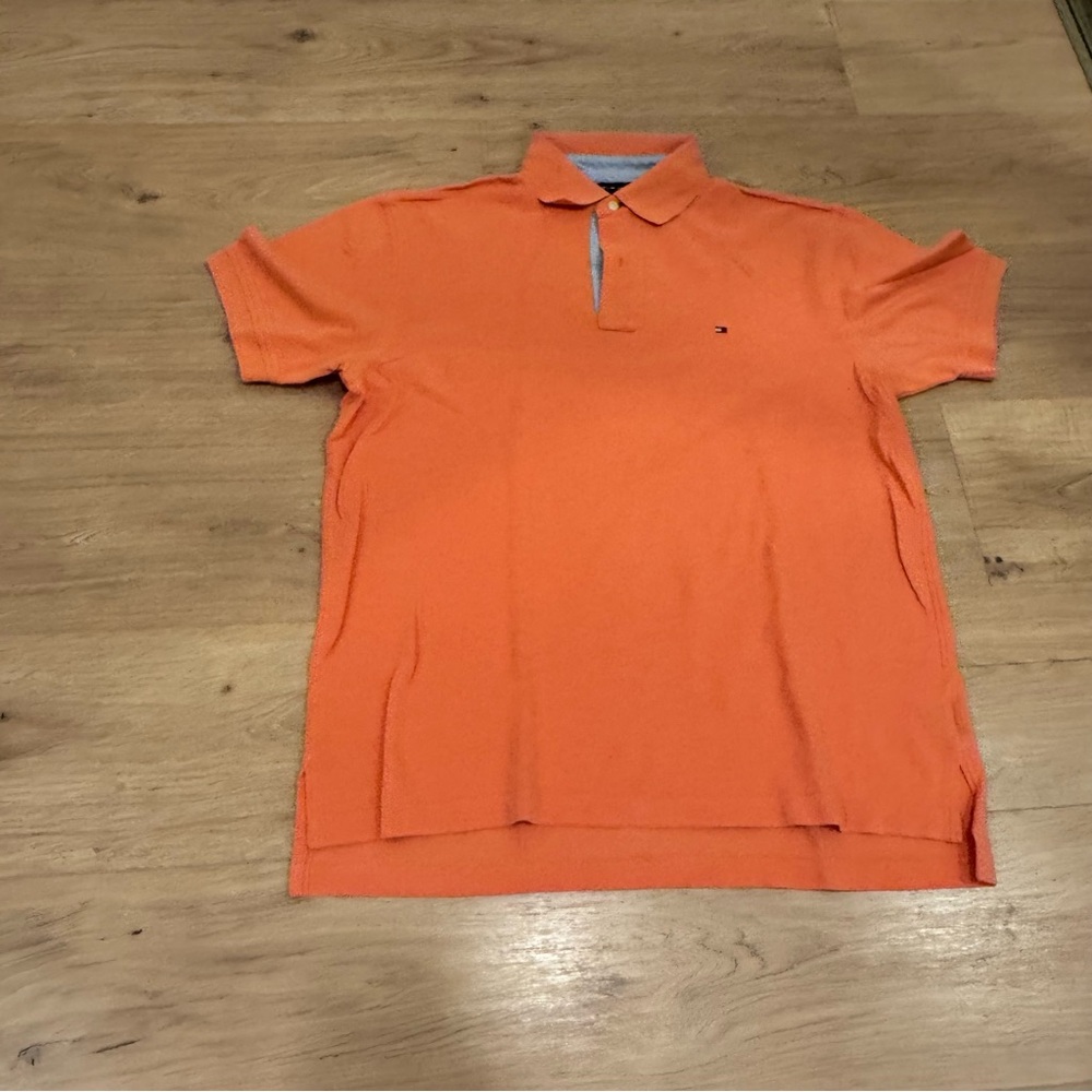 Tommy Hilfiger Bright Orange Polo with Small Logo